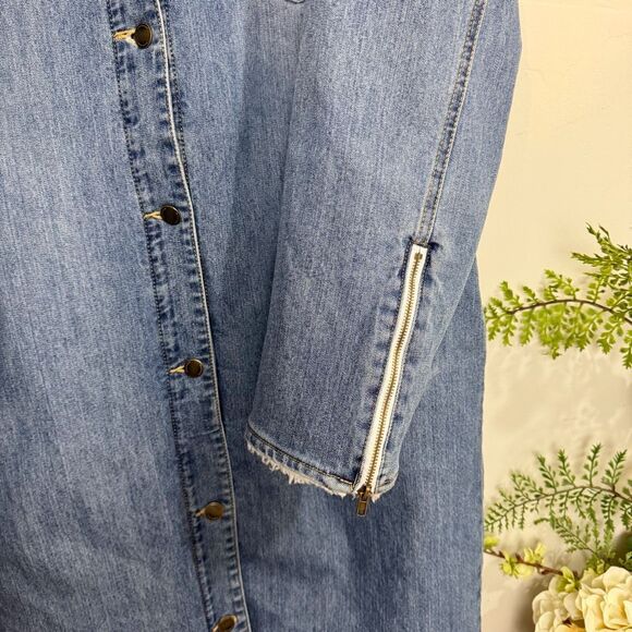 FASHION NOVA jacket | Swept You Off Your Feet Denim Coat | Medium Wash | large - Picture 7 of 14